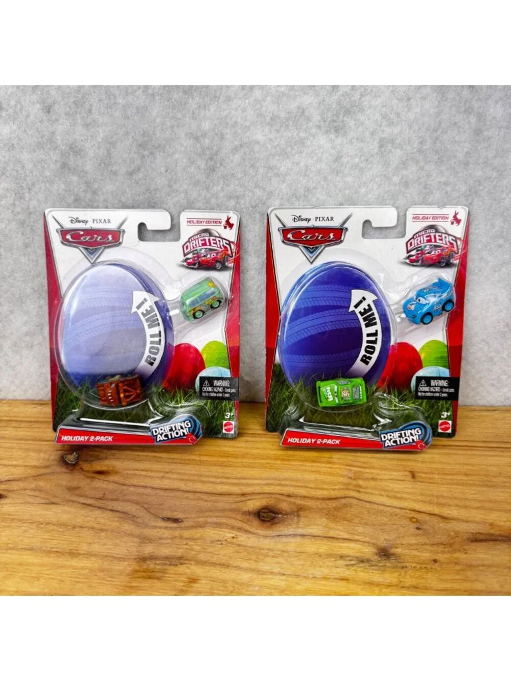 Lot of 2 Disney Mattel Cars Micro Drifters Holiday Edition 2 pack Mater TOY New